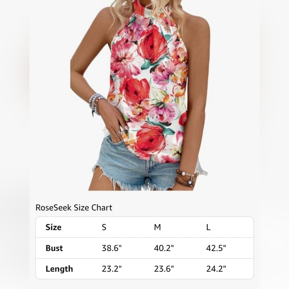 Floral Sleeveless Women's Top - Picture 3 of 3